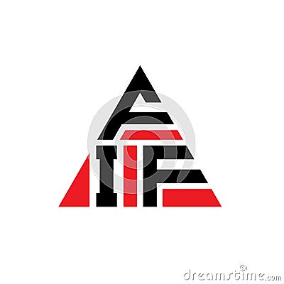 FIF triangle letter logo design with triangle shape. FIF triangle logo design monogram. FIF triangle vector logo template with red Vector Illustration