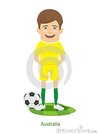2017 FIFA Confederations Cup Australia uniform football soccer player Vector Illustration