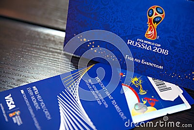 FIFA Venue Ticketing Centre, Moscow, Russia - April 2018. Editorial Stock Photo