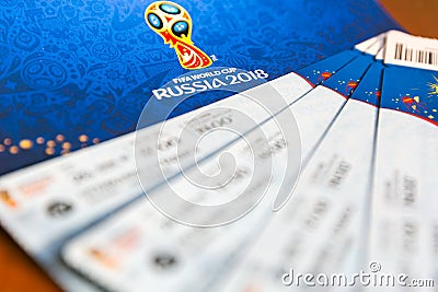 FIFA Venue Ticketing Centre, Moscow, Russia - April 2018. Editorial Stock Photo