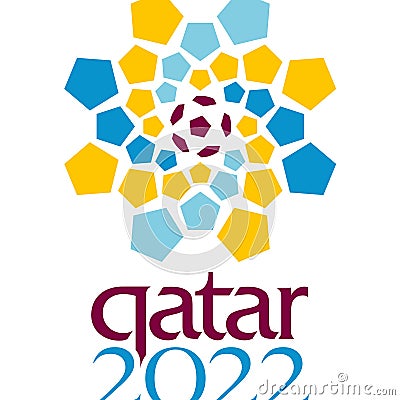 FIFA 2022 World cup Qatar world cup 2022 logo editorial illustrative on white background Editorial Stock Photo