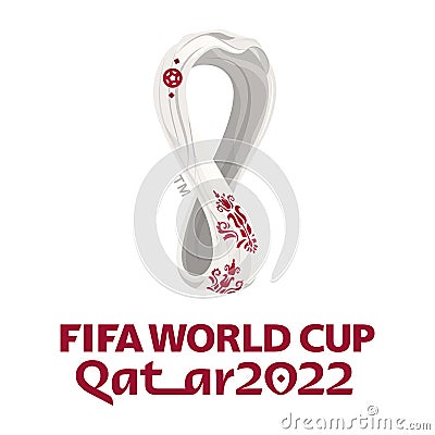 FIFA 2022 World cup Qatar world cup 2022 logo editorial illustrative on white background Editorial Stock Photo