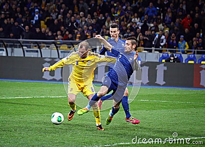 FIFA World Cup 2014 qualifier game Ukraine vs France Editorial Stock Photo