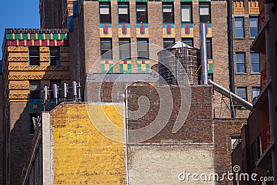 Fift avenue aged brick wall 5 th Av New York USA Stock Photo