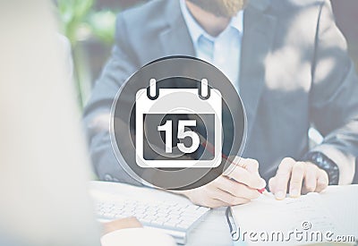 Fifteenth Appointment Memo Schedule Calendar Plan Concept Stock Photo