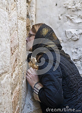 Fifth station of the Via Dolorosa Editorial Stock Photo