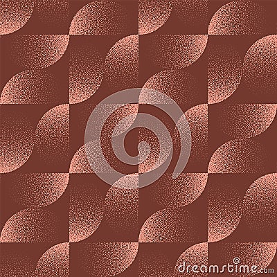 Fifties Sixties Retro Style Seamless Pattern Trend Vector Brown Abstraction Vector Illustration