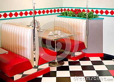 Fifties Style Restaurant diner Table Stock Photo