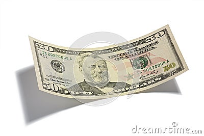 Fifty Dollar Bill Isolated Stock Photo