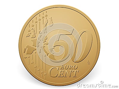 Fifty euro cent coin Vector Illustration