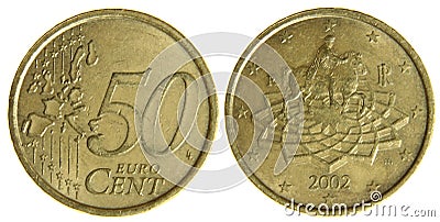 Fifty Euro Cents Stock Photo