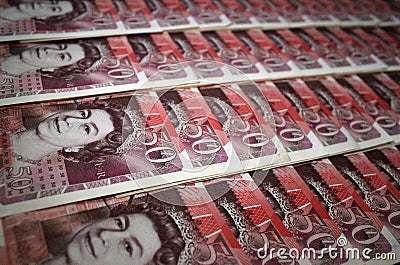 Fifty ponds sterling bank note Editorial Stock Photo