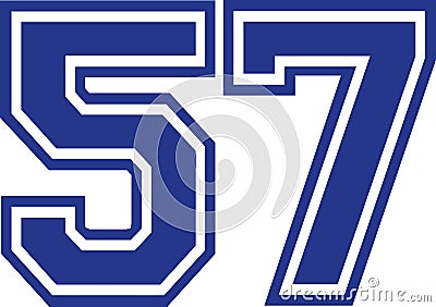 Fifty-seven college number 57 Stock Photo