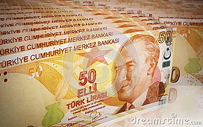 Fifty Turkish lira Stock Photo