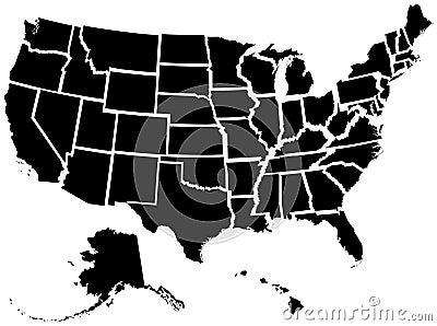 Fifty United States Vector Illustration