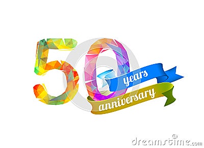 50 fifty years anniversary. Vector Illustration