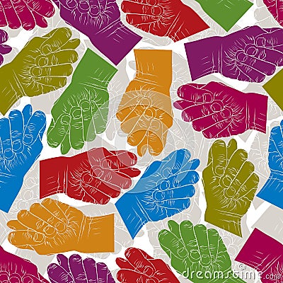 Fig fico hands seamless pattern, vector background for wallpaper Vector Illustration