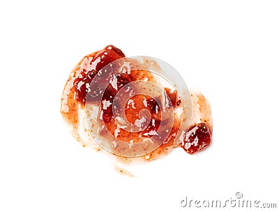 Dark Red Berry Jam Round Blot Frame or Spot Isolated Stock Photo
