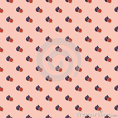 Fig seamless pattern. Vegan organic eco fruit background. vector illustration Vector Illustration