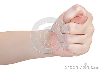 Fig sign - hand gesture isolated on white Stock Photo