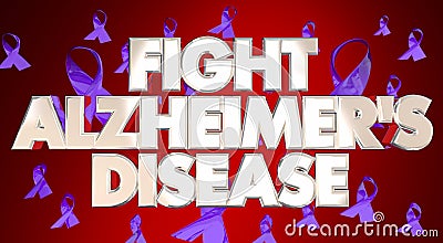 Fight Alzheimers Disease Awareness Ribbons Fundraiser Stock Photo