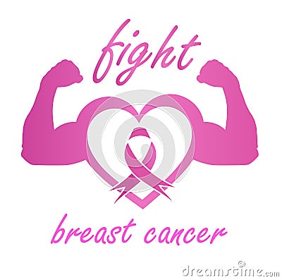 Fight Breast Cancer- Awareness Vector Illustration