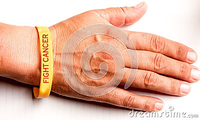 Fight Cancer Wrist Band Stock Photo