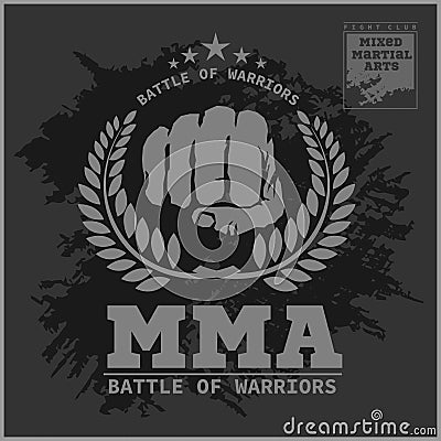 Fight club MMA Mixed martial arts Vector Illustration