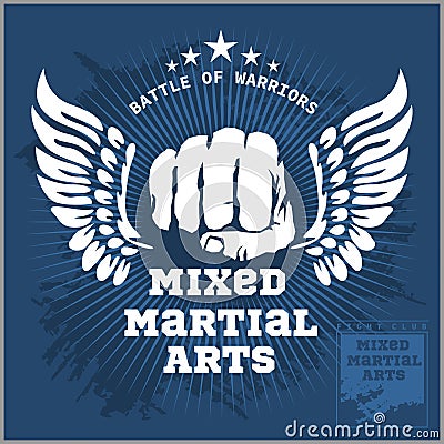 Fight club MMA Mixed martial arts Vector Illustration