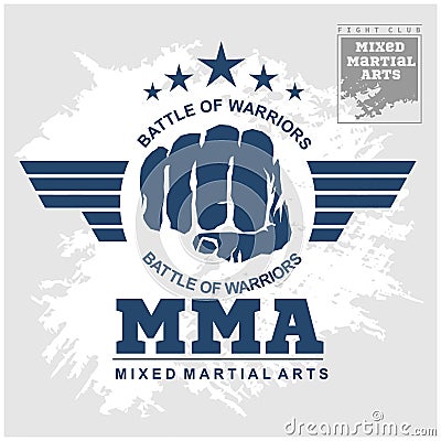 Fight club MMA Mixed martial arts Vector Illustration