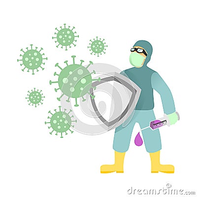 Fight Corona virus epidemic image vector Stock Photo