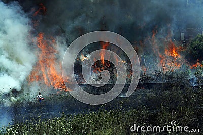 Fight with fire Editorial Stock Photo