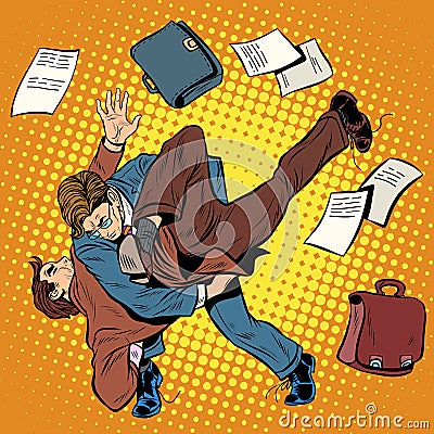 Fight men businessmen Vector Illustration