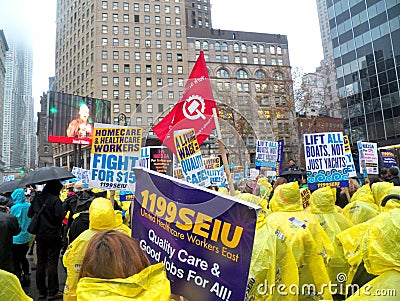 Fight For $15 National Day of Action-New York City Editorial Stock Photo