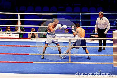 Fight between participans of boxing match WSB Editorial Stock Photo