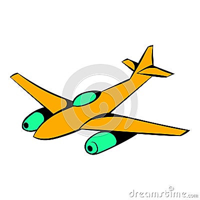 Fighter aircraft icon, icon cartoon Vector Illustration