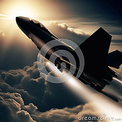 Fighter aircraft launches a rocket Stock Photo