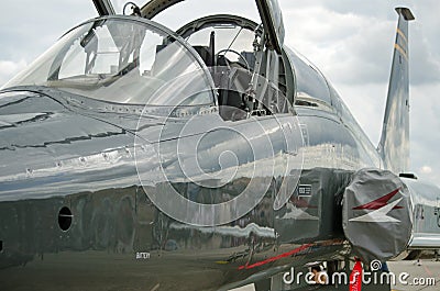Fighter aircraft open cockpit Editorial Stock Photo