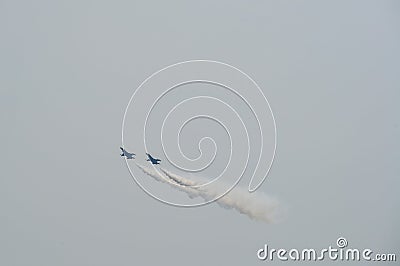 Fighter aircrafts performing in Singapore Stock Photo