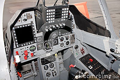 Fighter cockpit Stock Photo