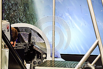 Panavia Tornado fighter flight simulator presented on air fair Editorial Stock Photo