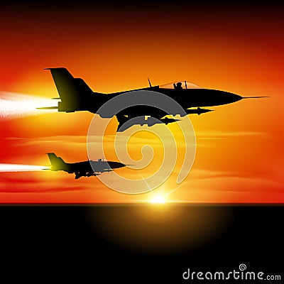 Fighter jets Vector Illustration