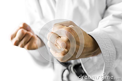 Fighter making a fist Stock Photo