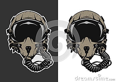 Fighter Pilot Helmet. Vector Illustration