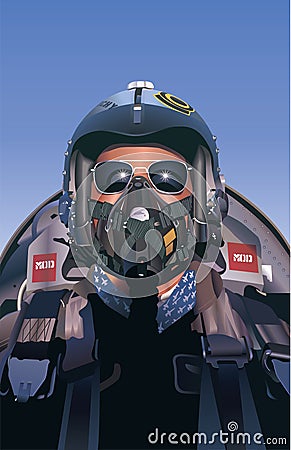 Fighter Pilot Illustration Stock Photo