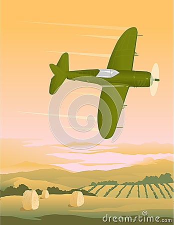 Fighter Plane Vector Illustration