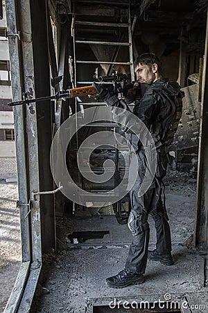 Fighter of the Russian special forces Stock Photo