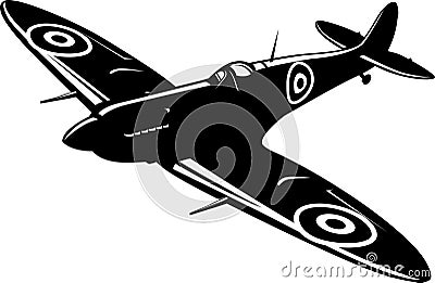 Fighter Spitfire Vector Illustration