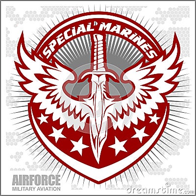 Fighter squadron airforce - military aviation Vector Illustration