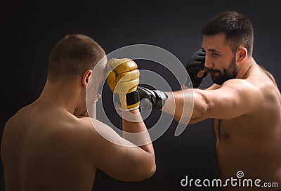 Fighter training MMA Stock Photo